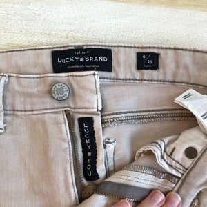 Lucky Brand Tan Ava Skinny Jeans with Fray